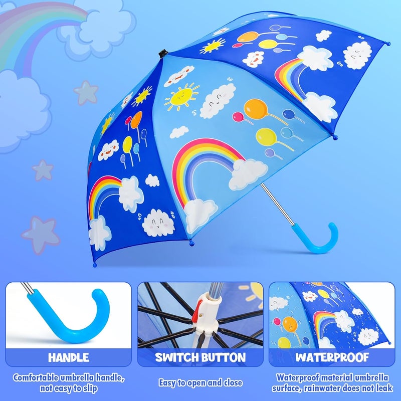 EAONE Kids Umbrella, Windproof Auto Open Stick Umbrellas for Rain Toddler Girls Boys… - Image 3